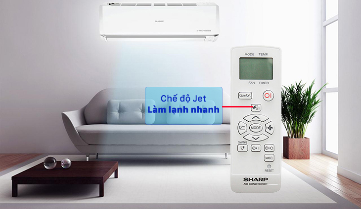 Chế độ Jet làm lạnh nhanh trên máy lạnh Sharp Chế độ Jet làm lạnh nhanh trên máy lạnh Sharp