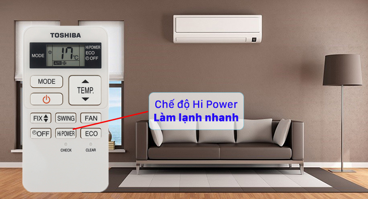Chế độ Hi Power làm lạnh nhanh trên máy lạnh Toshiba Chế độ Hi Power làm lạnh nhanh trên máy lạnh Toshiba