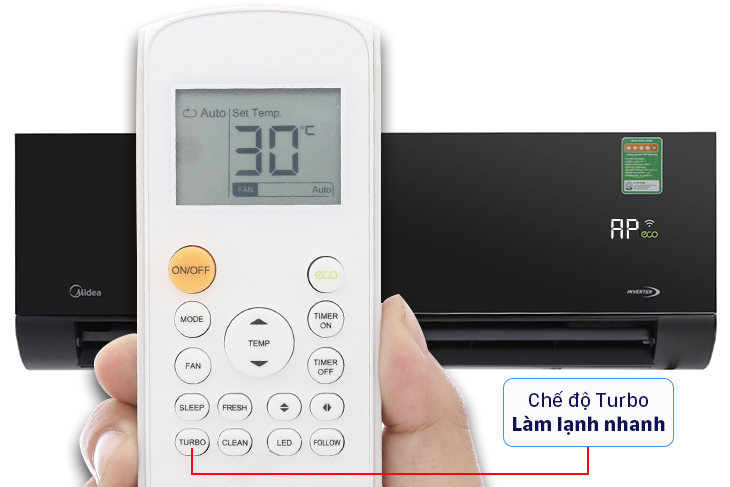 Chế độ Turbo trên máy lạnh Midea Chế độ Turbo trên máy lạnh Midea