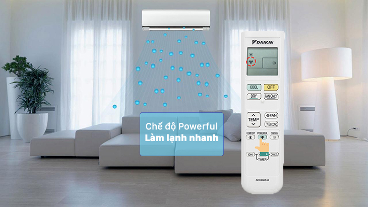 Chế độ Powerful làm lạnh nhanh Chế độ Powerful làm lạnh nhanh
