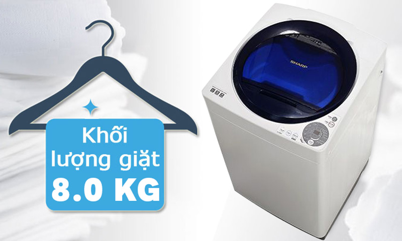 Máy giặt Sharp ES-U80GV-G 8 kg tiện dụng Máy giặt Sharp ES-U80GV-G 8 kg tiện dụng