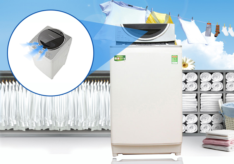Cùng với hệ thống khe hút khí vòng cung, máy giặt Toshiba AW-DE1100GV(WS) sẽ có khả năng vắt cực khô Cùng với hệ thống khe hút khí vòng cung, máy giặt Toshiba AW-DE1100GV(WS) sẽ có khả năng vắt cực khô