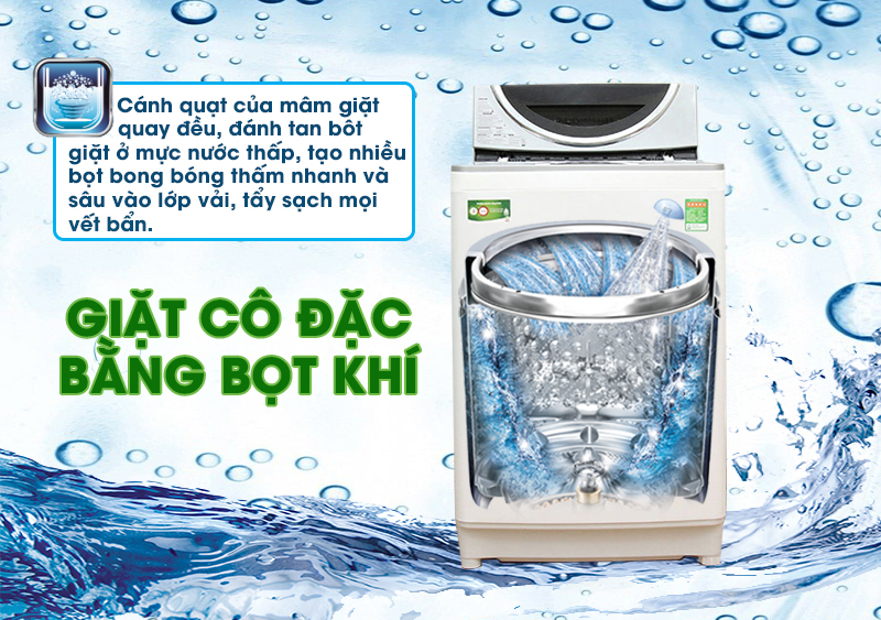 Công nghệ giặt cô đặc bằng bọt khí tiên tiến giúp cho máy giặt Toshiba AW-DE1100GV(WS) đánh tan bột giặt Công nghệ giặt cô đặc bằng bọt khí tiên tiến giúp cho máy giặt Toshiba AW-DE1100GV(WS) đánh tan bột giặt