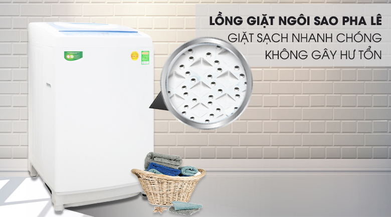 Lồng giặt ngôi sao pha lê - Máy giặt Toshiba Inverter 9kg AW-DC1005CV Lồng giặt ngôi sao pha lê - Máy giặt Toshiba Inverter 9kg AW-DC1005CV