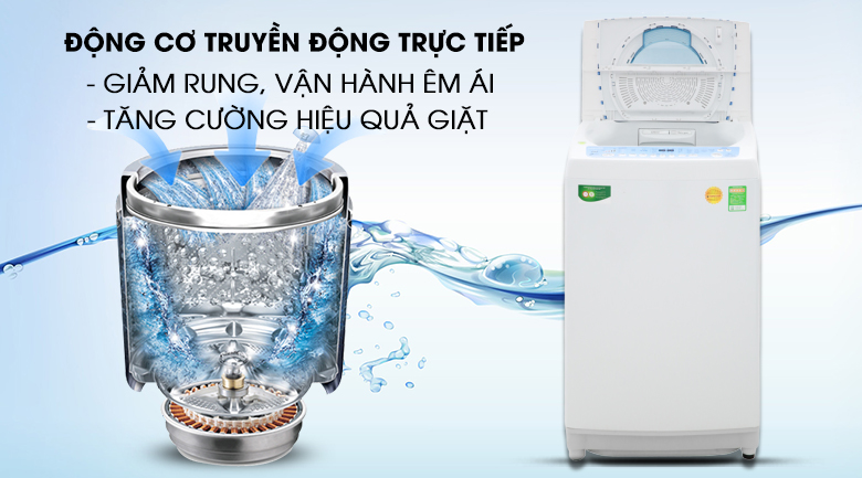 Động cơ truyền trực tiếp - Máy giặt Toshiba Inverter 9kg AW-DC1005CV Động cơ truyền trực tiếp - Máy giặt Toshiba Inverter 9kg AW-DC1005CV