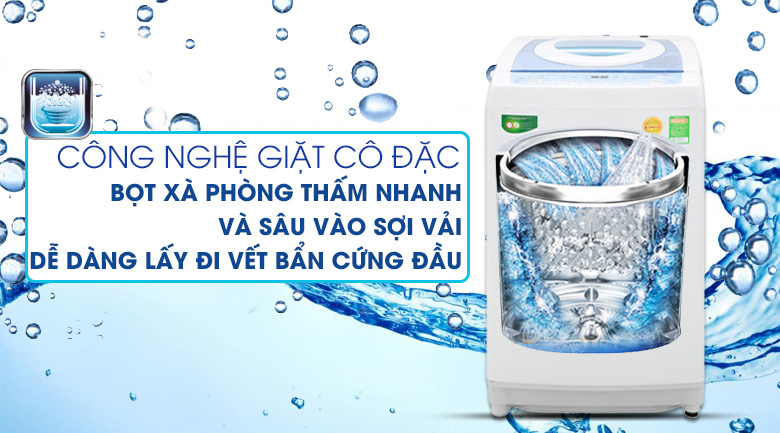 Giặt cô đặc bằng bọt khí - Máy giặt Toshiba Inverter 9kg AW-DC1005CV Giặt cô đặc bằng bọt khí - Máy giặt Toshiba Inverter 9kg AW-DC1005CV