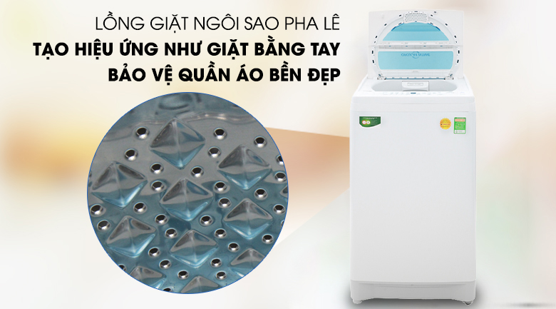 Bảo vệ tốt sợi vải nhờ lồng giặt ngôi sao pha lê - Máy giặt Toshiba 8.2 kg AW-F920LV WB Bảo vệ tốt sợi vải nhờ lồng giặt ngôi sao pha lê - Máy giặt Toshiba 8.2 kg AW-F920LV WB