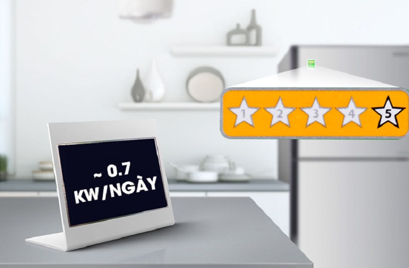 Mỗi ngày, chiếc tủ lạnh này sẽ tiêu hao khoảng 0.7 kW điện Mỗi ngày, chiếc tủ lạnh này sẽ tiêu hao khoảng 0.7 kW điện