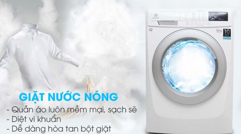 Tính năng giặt nước nóng - Máy giặt Electrolux Inverter 7.5 kg EWF10744 Tính năng giặt nước nóng - Máy giặt Electrolux Inverter 7.5 kg EWF10744