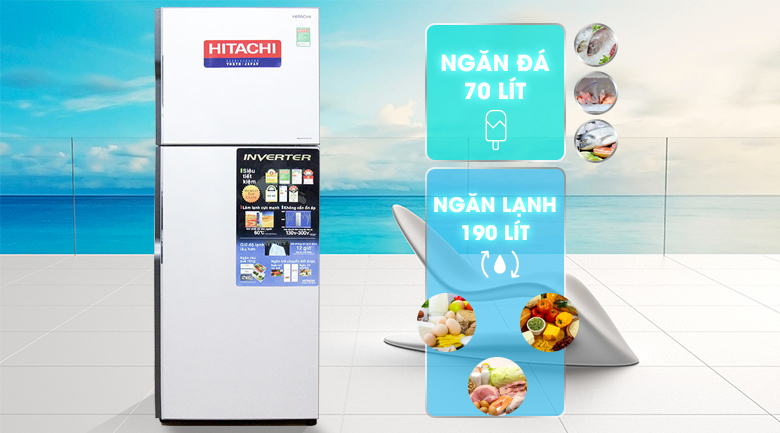 Tủ lạnh Hitachi Inverter 260 lít R-H310PGV4 Tủ lạnh Hitachi Inverter 260 lít R-H310PGV4