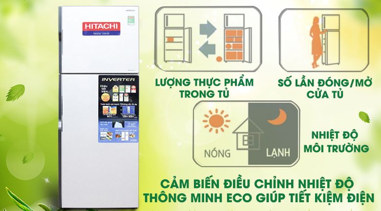 Tủ lạnh Hitachi Inverter 260 lít R-H310PGV4 -Cảm biến nhiệt Eco Tủ lạnh Hitachi Inverter 260 lít R-H310PGV4 -Cảm biến nhiệt Eco