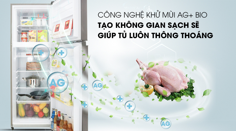 Công nghệ khử mùi Ag+ Bio - Tủ lạnh Toshiba Inverter 233 lít GR-A28VS (DS) Công nghệ khử mùi Ag+ Bio - Tủ lạnh Toshiba Inverter 233 lít GR-A28VS (DS)