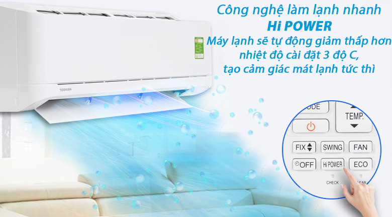 Công nghệ Hi Power - Máy lạnh Toshiba 2 HP RAS-H18U2KSG-V Công nghệ Hi Power - Máy lạnh Toshiba 2 HP RAS-H18U2KSG-V